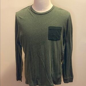 J. Crew Green Long Sleeve Tee Classic Crew Neck